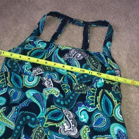 Lands End‎ Tankini Swim Top Swimwear Size Women's 8 Blue Paisley - Picture 7 of 9